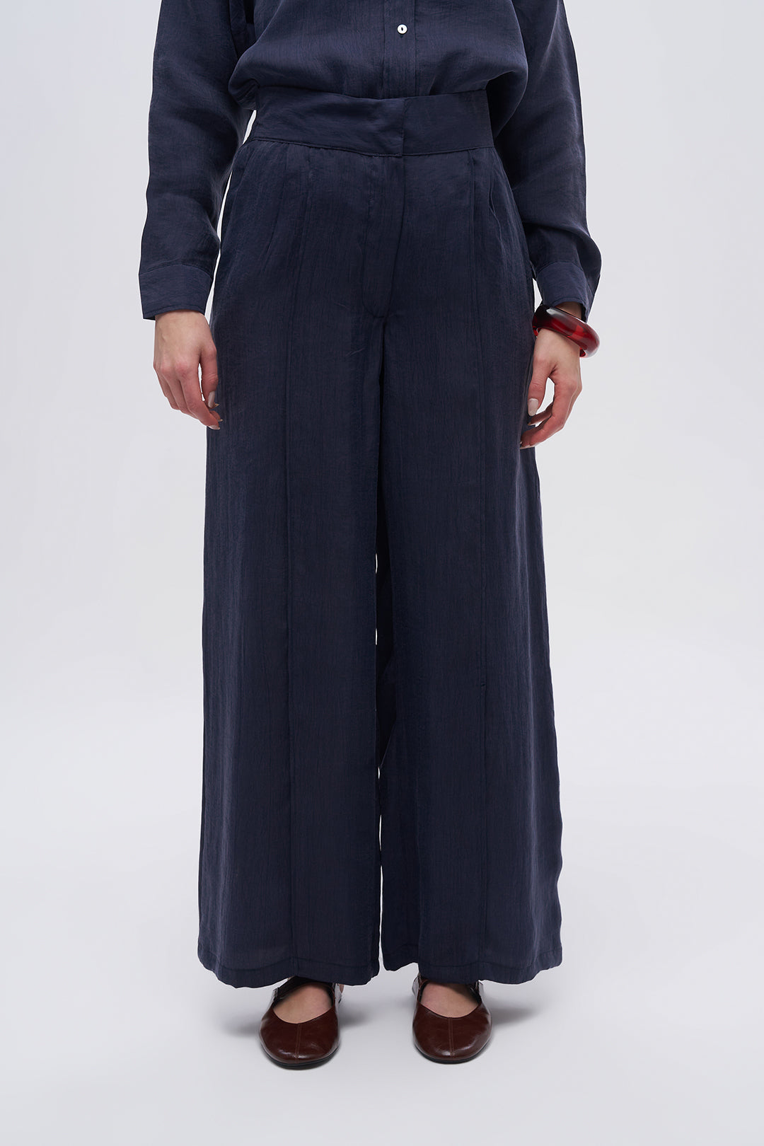 Toptan Kadın Beli Lastikli Bol Paça Pantolon Laci