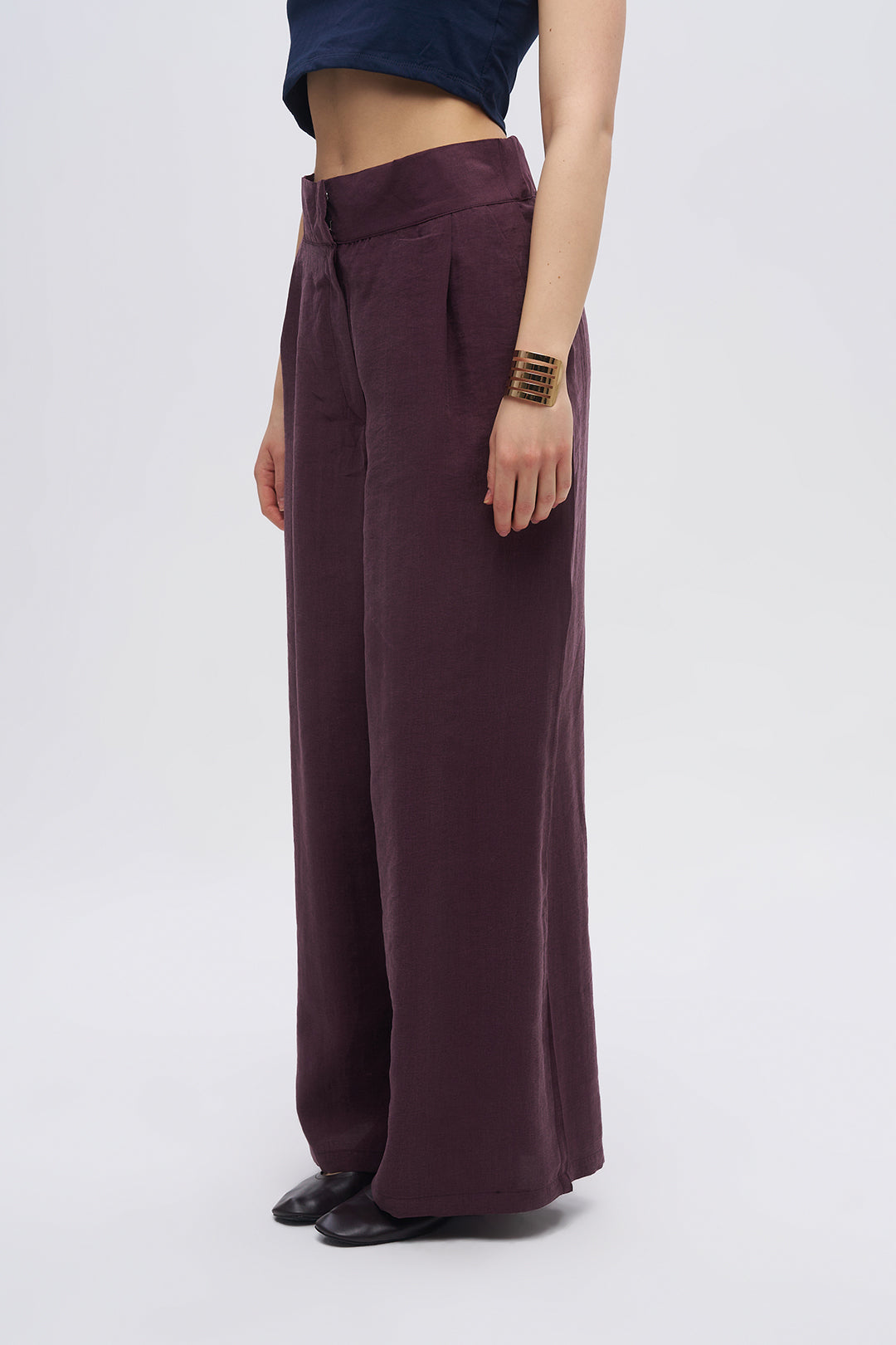 Toptan Kadın Beli Lastikli Cepli Dökümlü Palazzo Pantolon