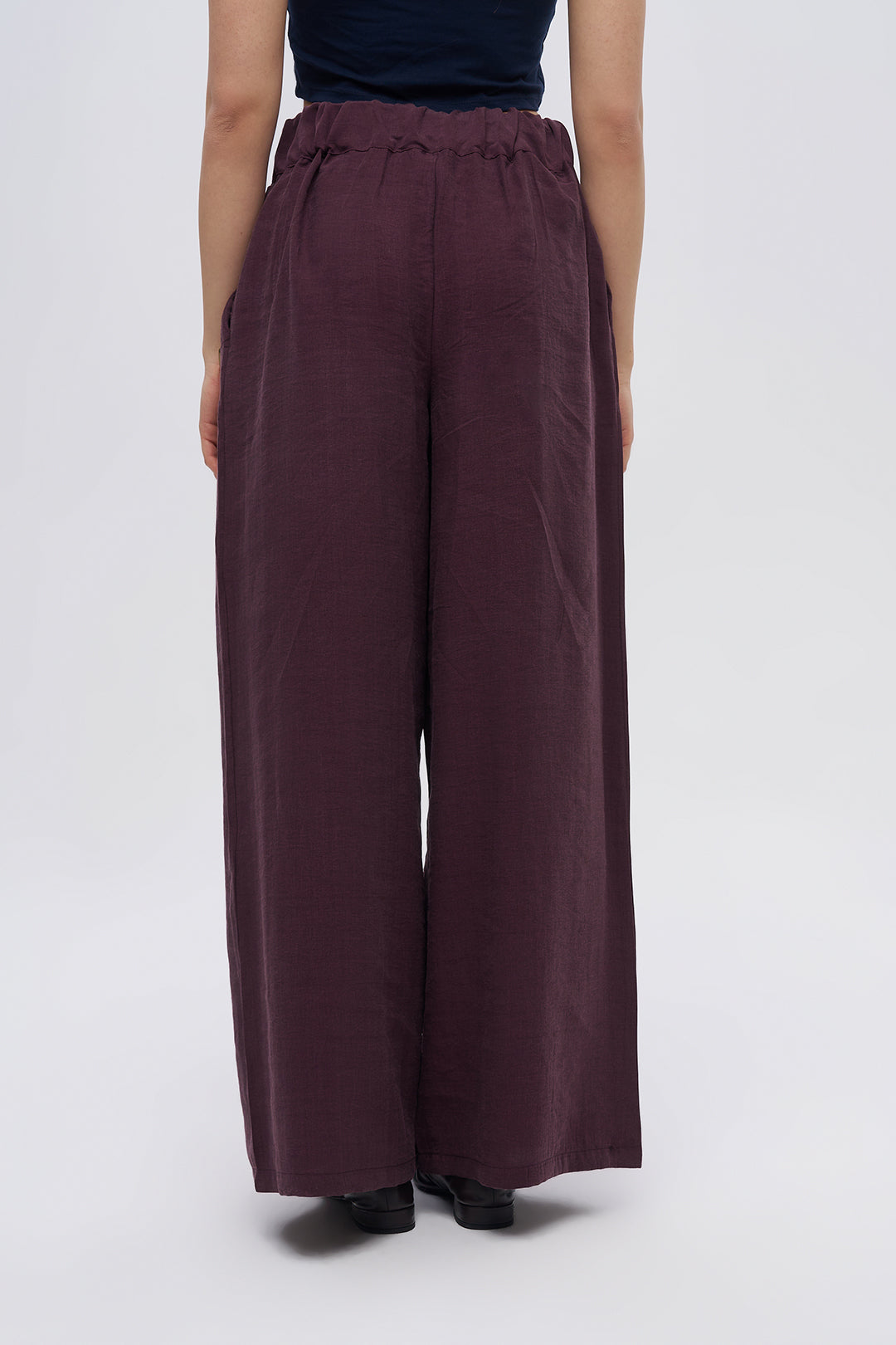 Toptan Kadın Beli Lastikli Cepli Dökümlü Palazzo Pantolon