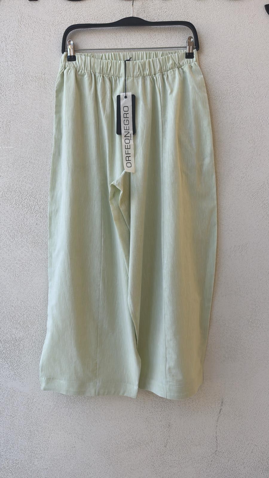 Toptan Pamuk Keten Beli Lastikli Pantolon Limon