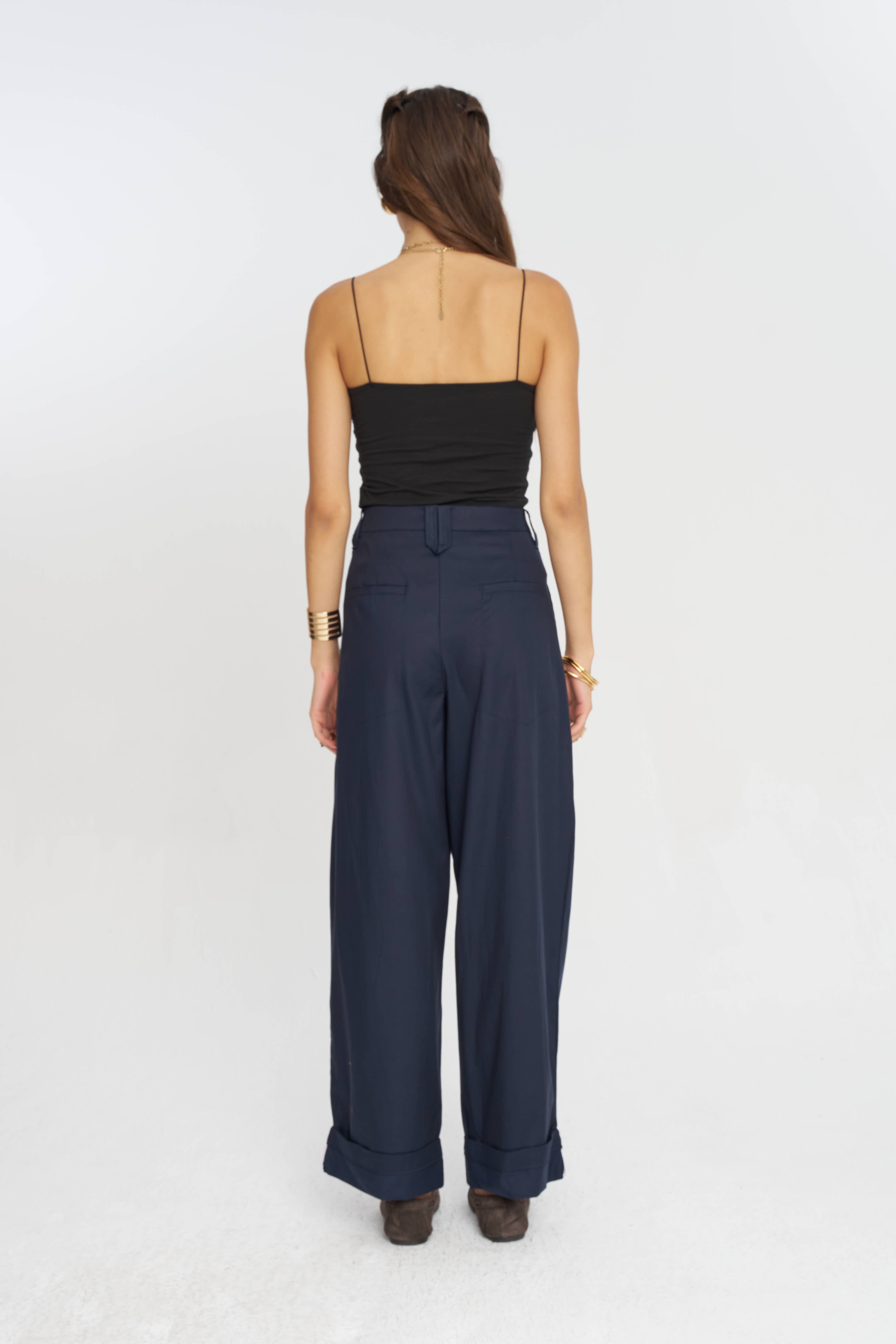 Toptan Duble Paça Tencel Karışımlı Kadın Pantolon Laci