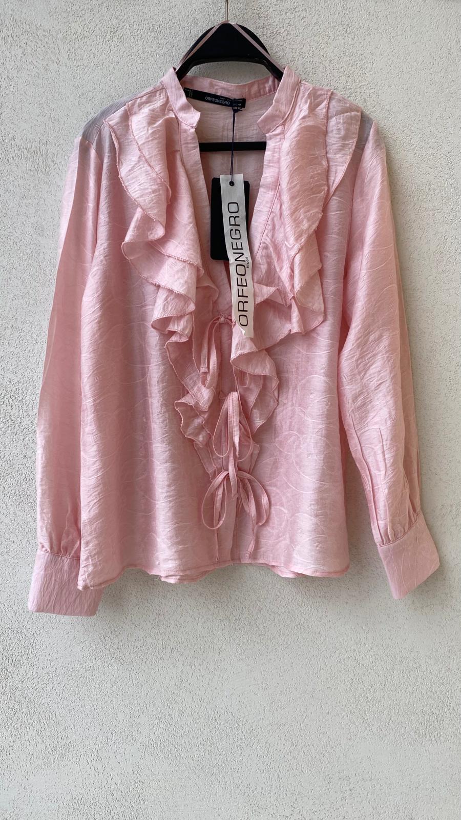 Toptan Fırfırlı Tencel Karışımlı Bluz