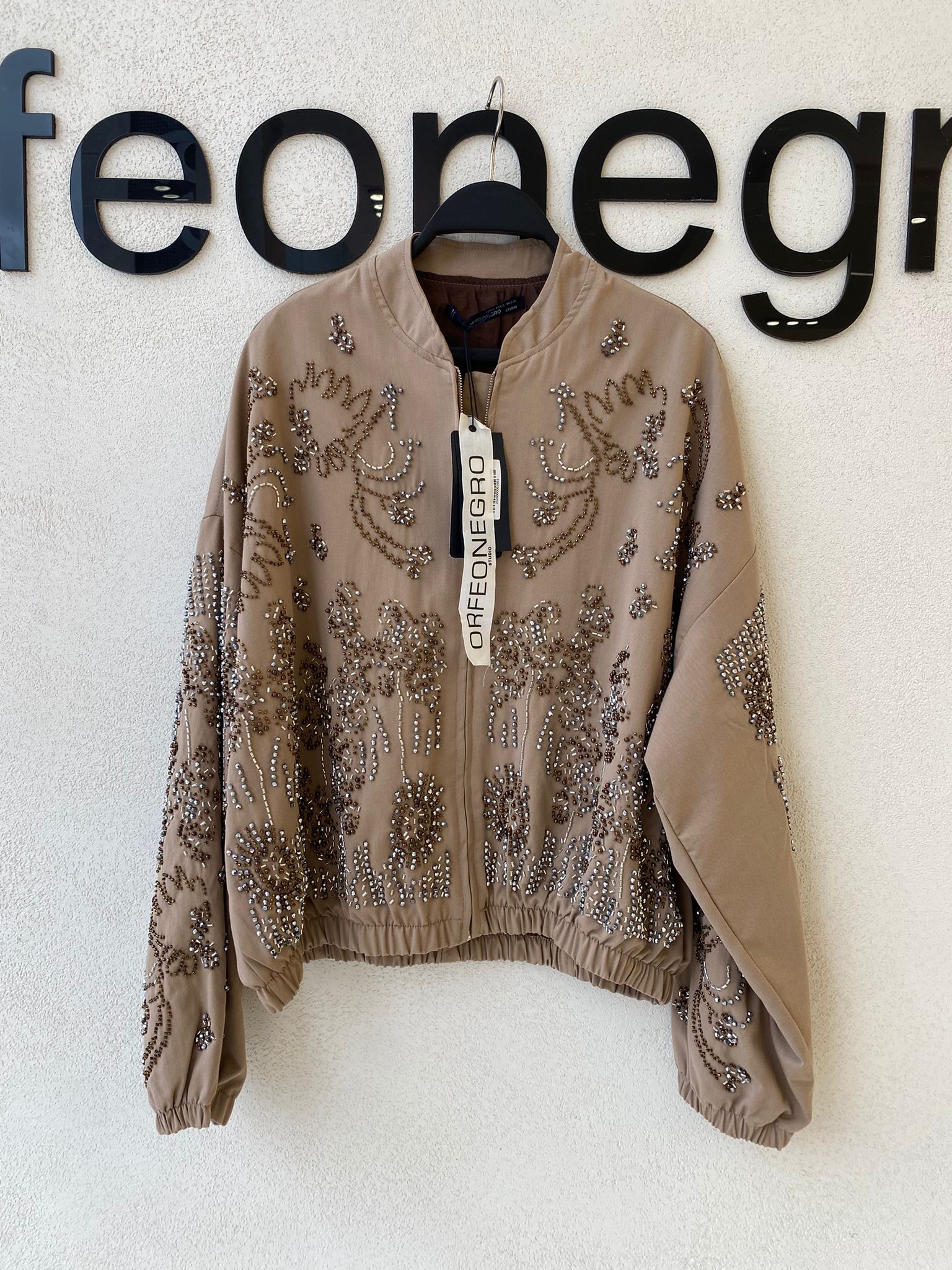 Boncuk İşlemeli Ceket Karamel - 38191