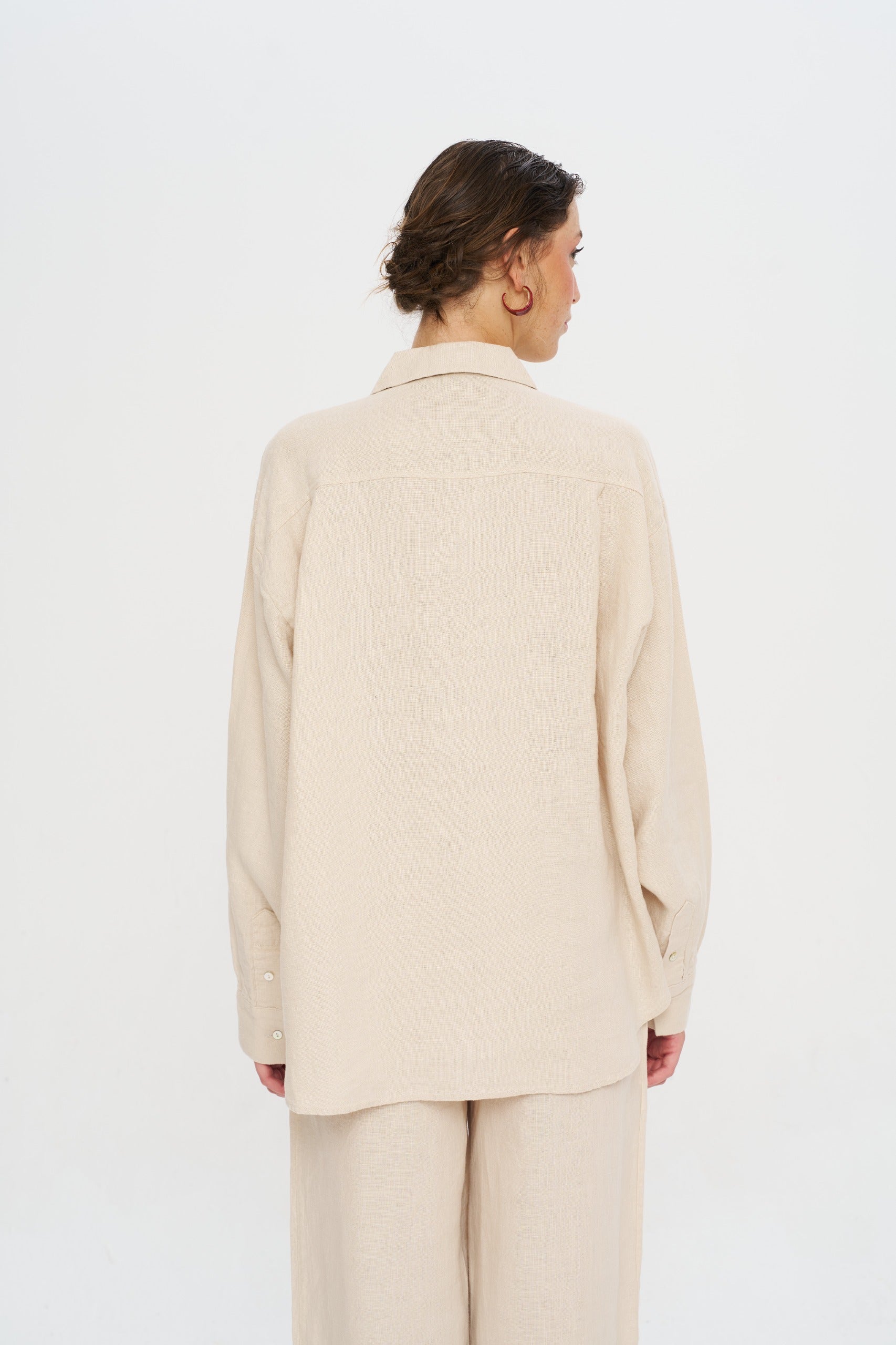 Toptan Oversize Keten Kadın Gömlek - %100 Keten