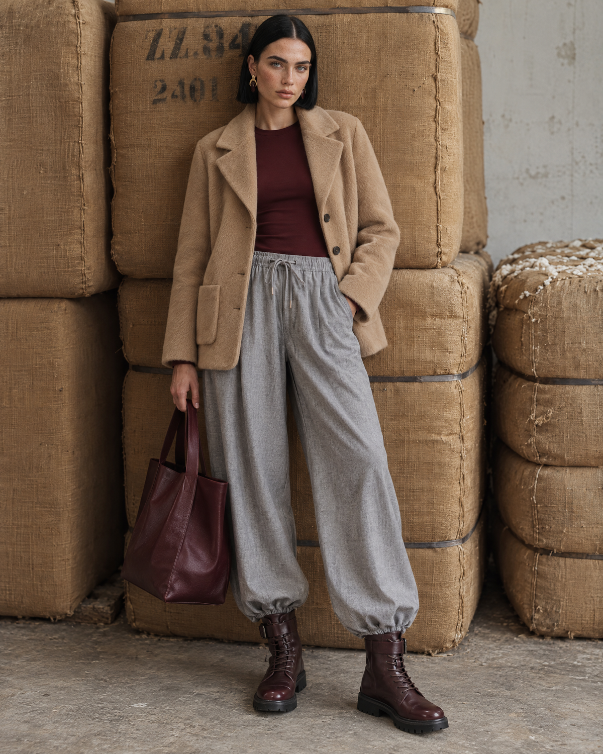 Toptan Astarlı Kumaş Kaban Ceket Camel