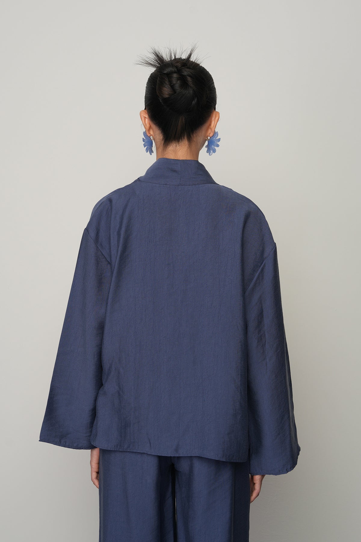 Gül detaylı yandan bağlamalı kadın kimono-ceket – toptan kadın giyim