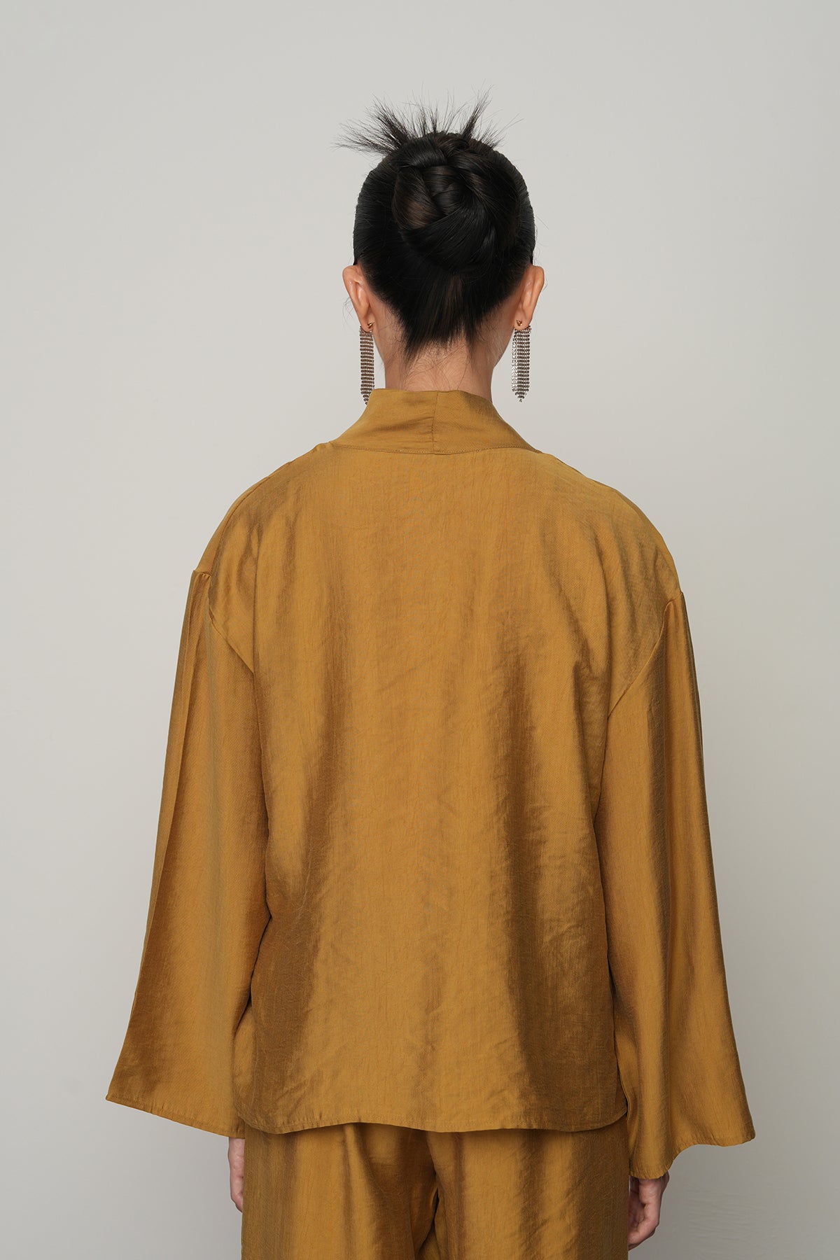 Gül detaylı yandan bağlamalı kadın kimono-ceket – toptan kadın giyim