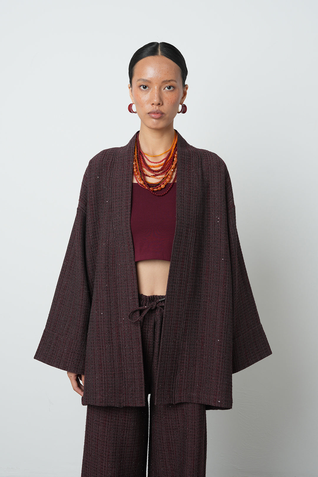 Simli rahat kalıp kadın kimono, tesettüre uygun, oversize kesim, toptan satış için uygun