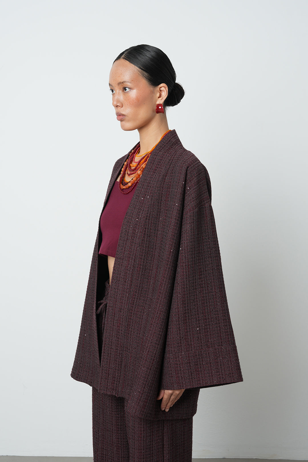 Simli rahat kalıp kadın kimono, tesettüre uygun, oversize kesim, toptan satış için uygun